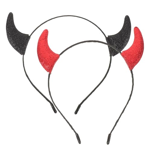 INOOMP 2 Stück Halloween Glitzer Teufelshörner Stirnband - Dämon Cosplay Haarband Metall Haarreifen Zubehör für Frauen Männer Mädchen Kostüm INOOMP 2 Stück Halloween Glitzer Teufelshörner Stirnband - Dämon Cosplay Haarband Metall Haarreifen Zubehör für Frauen Männer Mädchen Kostüm von INOOMP