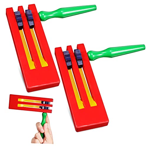 INOOMP 2 Stück Holzratschen Musikinstrumente für Doppellagige Handspielzeuge Rotierende für Familienfeiern und Spielvergnügen Sicher und Tragbar von INOOMP