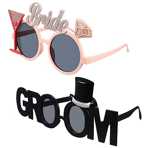 INOOMP 2 Stück Lustige Braut Brille und Bräutigam Brille Teiliges Foto Requisiten Junggesellenabschied Party Zubehör Schwarz für Unvergessliche Feier INOOMP 2 Stück Lustige Braut Brille und Bräutigam Brille Teiliges Foto Requisiten Junggesellenabschied Party Zubehör Schwarz für Unvergessliche Feier von INOOMP