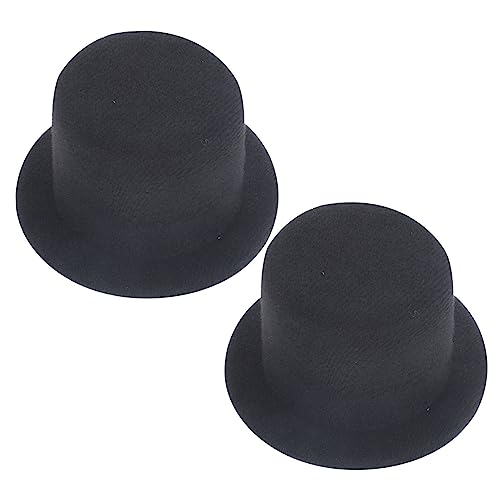 INOOMP 2 Stück Mini Top Hut Puppenhut Trolle Miniatur Hüte für Partyhut Kappen bastelsets für Party für kleine Hüte für Puppen Zylinder Handwerk Stoff Black von INOOMP