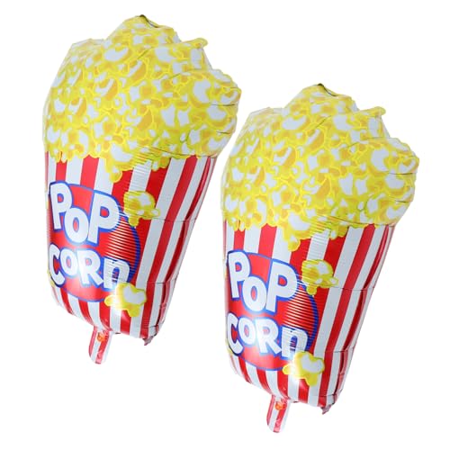 INOOMP 2 Stück Popcorn Folienballons für Filmabend Partydekoration Auffällige Kino deko für Geburtstag Shower und Karneval Spielerisches Design für Junge Mädchen und Gemütliche von INOOMP