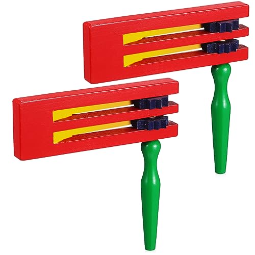 INOOMP 2 Stück Resonanzboden aus Holz Krachmacher Kleinkinder sensorisch rotierende Ratsche matraca ratsche Matratzen für matrake Holzratsche hölzern von INOOMP