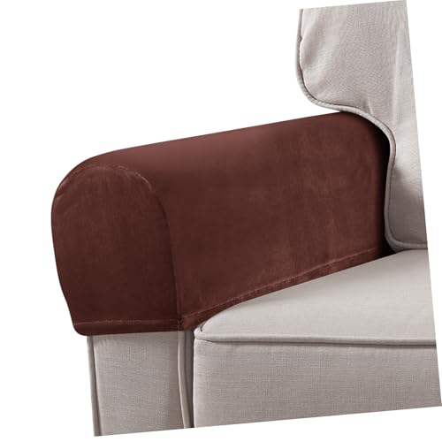 INOOMP 2 Stück Sofa Armlehnenbezüge Elastischer Armlehnen Farbton Bequeme Abdeckung für Sofa und Sessel rutschfeste und Langlebige Möbelpflege von INOOMP