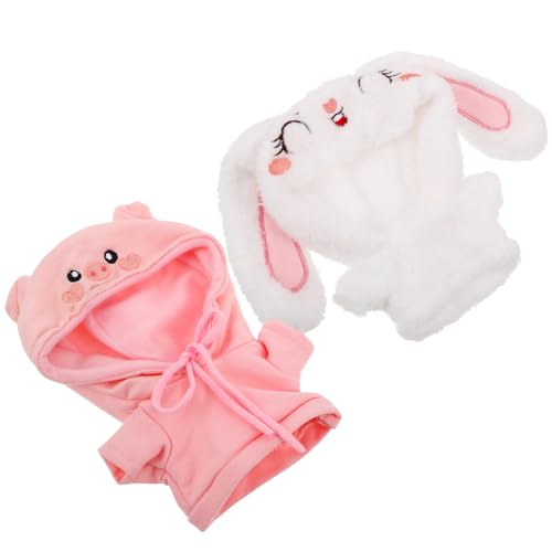 INOOMP 2 Stück Sweatshirt Puppen-Hoodie Plüschtierkleidung Kleidung für Plüschtiere Cartoon-Puppenkleidung Stoff von INOOMP