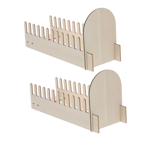INOOMP 2 Stück Teiliges Holz Kartenhalter Vintage Grußkarten Display Ständer für Postkarten Fotos Tragbares DIY Holz Bilderhalter Organizer Tischdekoration für Zuhause und Büro von INOOMP