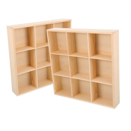 INOOMP 2 Stück Teiliges Holz aufbewahrungsbox Fächern Langlebiger für Socken Unterwäsche und Accessoires Praktische Kleinteile box für Schrank und Kommode von INOOMP