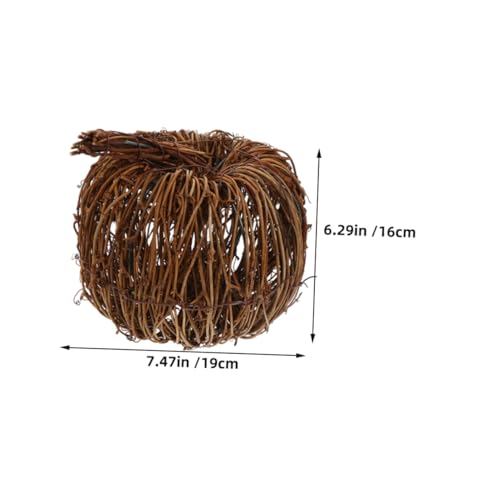 INOOMP 2 Stück Teiliges Rattan Kürbis Natürliche Flechtkunst Wiederverwendbare Herbst Tischdekoration für Halloween und Thanksgiving Langlebige Handgefertigte Deko für Festliche Wohn und von INOOMP