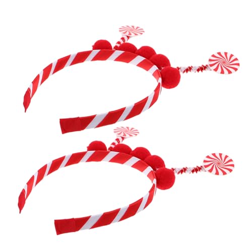 INOOMP 2 Stück Weihnachts-lutscher Haarreifen mit Bommel Candy Cane Haarband Kopfschmuck für Halloween Karneval und Weihnachtskostüme Leicht und Bequem für Lange Tragezeit INOOMP 2 Stück Weihnachts-lutscher Haarreifen mit Bommel Candy Cane Haarband Kopfschmuck für Halloween Karneval und Weihnachtskostüme Leicht und Bequem für Lange Tragezeit von INOOMP