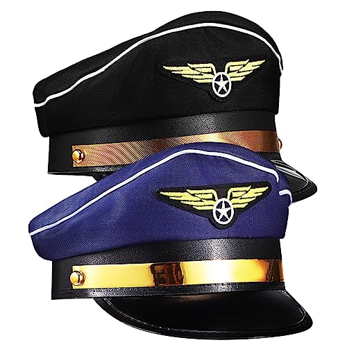 INOOMP 2Stücke Kapitänsmütze Flugbegleiterin Kostümhut Cosplay Zubehör für Geburtstagsfeiern und Rollenspiele Bequem und Langlebig Klassisches Design INOOMP 2Stücke Kapitänsmütze Flugbegleiterin Kostümhut Cosplay Zubehör für Geburtstagsfeiern und Rollenspiele Bequem und Langlebig Klassisches Design von INOOMP