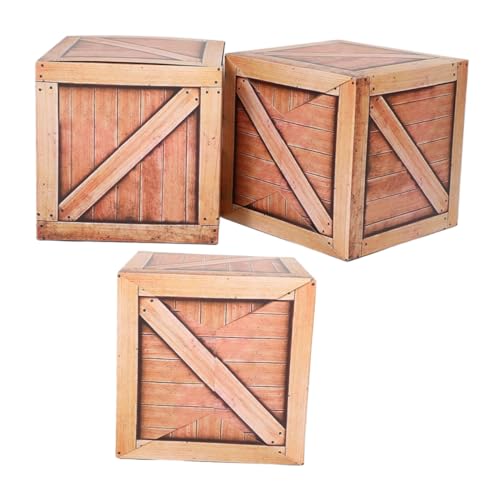 INOOMP 3 Stück Western Cowboy Party Favors Simulation Holzpapierboxen Für Western Party Dekoration Cowboy Themen Foto Requisiten von INOOMP