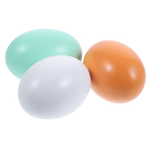INOOMP 3stücke Holz-Eier Für Ostern Malset Realistische Nachbildung Von Eier Für Kreative Dekorationen Und Bastelprojekte Party-zubehör Für Ostern von INOOMP