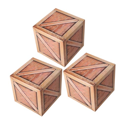 INOOMP 3 Stücke Western Cowboy Party Dekorationen Boxen Simulation Holz Box Herzstück Western Thema Party Supplies Bauernhaus Dekorationen von INOOMP
