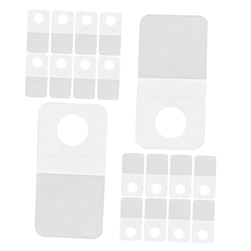INOOMP 300 Stück Transparente Selbstklebende PVC Hang Tabs mit Rundloch Wiederverwendbare Aufhängehaken für Etiketten Vielseitig Einsetzbar im Handel Büro Zuhause von INOOMP