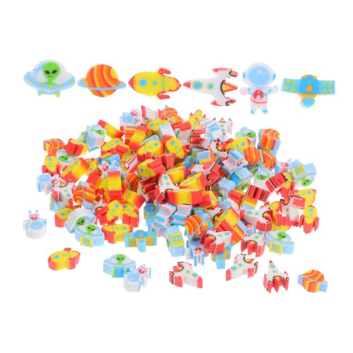 INOOMP 300 Stück Weltraumrotler schulbedarf lustige radiergummis mini radiergummis Kinderparty Planetengummis Radiergummis für Studenten Weltraum-Gastgeschenke Mini-Radierer von INOOMP