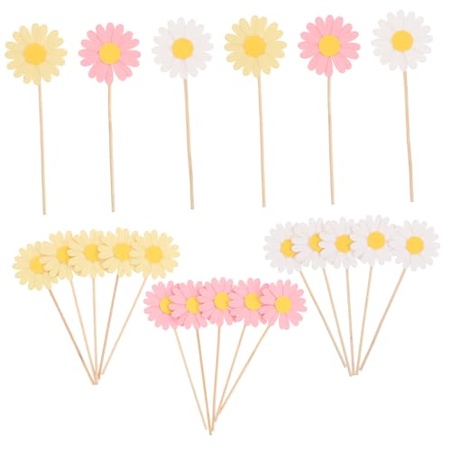 INOOMP 36 Stück Kuchendekoration Blumeneinsatz Daisy Flower Party Pick Cupcake-Topper mit Blumenmuster gänseblümchen geburtstagsfeier dekorationen Bunte Kuchen -Topper Dekoration Papier INOOMP 36 Stück Kuchendekoration Blumeneinsatz Daisy Flower Party Pick Cupcake-Topper mit Blumenmuster gänseblümchen geburtstagsfeier dekorationen Bunte Kuchen -Topper Dekoration Papier von INOOMP