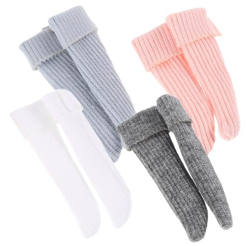 INOOMP 4 Paare Puppensocken Puppe verkleiden Sich Kleidung Puppenschuhe Mini-Schuhe Zubehör für Puppenbabys Unterteile für Bjd-Puppenkleidung Modeschmuck für Mädchen Stoff von INOOMP