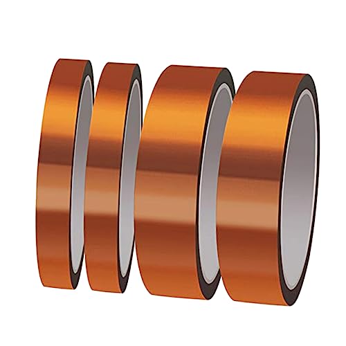 INOOMP 4 STÜCKE Teiliges Hitzebeständiges Klebeband Hochtemperatur Isolierband mit Silikonkleber für Elektronik Lötarbeiten und Maskierung Temperaturbeständig Rückstandsfrei für Sensoren von INOOMP