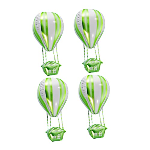 INOOMP 4 Stück Ballon Aus Aluminiumfolie Geformt Heißluftballon Aluminiumballon Königlich Kleine Folienballons Aufblasbar Heiß Folienballons Für Die Babyparty Heißer Aluminiumballon Green von INOOMP