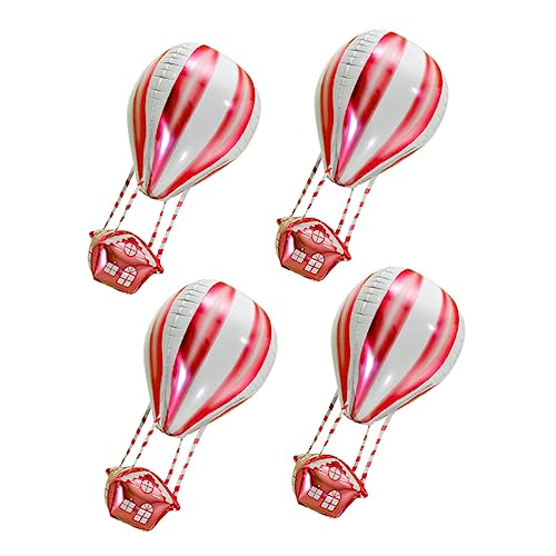 INOOMP 4 Stück Ballondekoration Hochzeit Heißluftballon Aluminiumballon für Ballongas luftballons spielzeuge aufkleber Heißluftballon-Dekorationen Geburtstagsfeier Ballon Aluminiumfolie von INOOMP