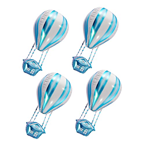 INOOMP 4 Stück Heißluftballon Dekoration 4d Heißluftballon Heißluftballon-party Geburtstagsfeier Ballon Danksagung 4 Heißluftballon Heißluft-folienballon Bunt Rosa Aluminiumfolie Blue von INOOMP