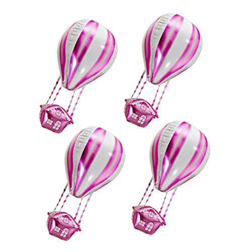 INOOMP 4 Stück Heißluftballon Dekoration Für Geburtstagsparty Geburtstagsballon Für Jungen Heißluftballon Folienballons Für Aluminiumfolie Verdrehen Hochzeitsdekor Süße Rosa von INOOMP