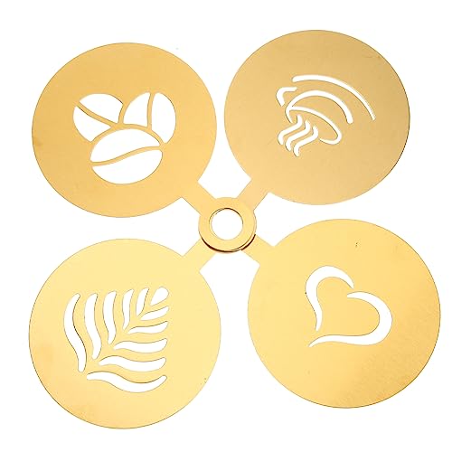 INOOMP 4 Stück Schablonen aus Milchspray Vorlagen für Cappuccino Latte Art Dekoration von Kuchen und Cupcakes Praktische und Leicht zu Reinigende Stencils INOOMP 4 Stück Schablonen aus Milchspray Vorlagen für Cappuccino Latte Art Dekoration von Kuchen und Cupcakes Praktische und Leicht zu Reinigende Stencils von INOOMP