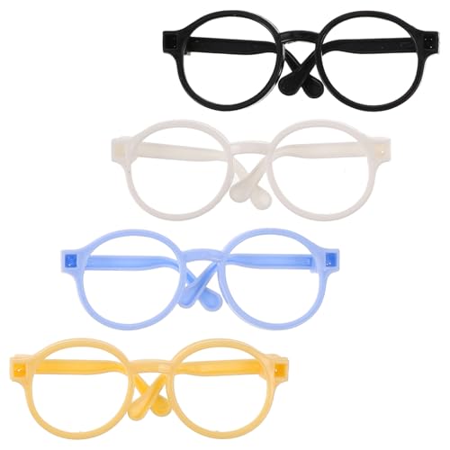 INOOMP 4 Stück Spielzeugzubehör Babyspielzeug Brillengestell Mini Brillengestell Für Puppen Puppen Ankleidezubehör Puppenzubehör Baumwolle Puppenzubehör Winzige Brillen Aus Kunststoff von INOOMP