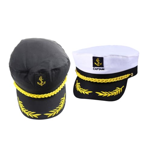 INOOMP 4 Stück Teiliges Captain Mützen in Klassischem Design Atmungsaktive Matrosen Hüte für Cosplay Karneval Outdoor Sonnenschutz Verstellbare Yacht Kapitänsmützen für Erwachsene und von INOOMP