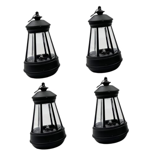 INOOMP 4 Stück Tierlaterne im Freien dekorativ Garten-Solar- Solarleuchten Garten Solar-Licht-Laterne Solarbetriebene Lampe außen solarlicht Solardekor Plastik Black von INOOMP