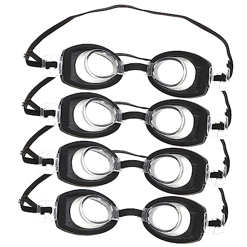 INOOMP 4 Stücke Mini Schwimmbrille Puppen Für Puppe Miniatur Realistische Brille Puppenhaus Für Babys Cartoon Puppe Goggle Kunststoff Schwarz von INOOMP