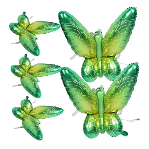 INOOMP 5 Stück Flügel Ballon schmetterling dekorationen Schmetterlings-Partyzubehör feenhafte Luftballons dekorative Luftballons Feierballons Aluminiumfolie Green INOOMP 5 Stück Flügel Ballon schmetterling dekorationen Schmetterlings-Partyzubehör feenhafte Luftballons dekorative Luftballons Feierballons Aluminiumfolie Green von INOOMP