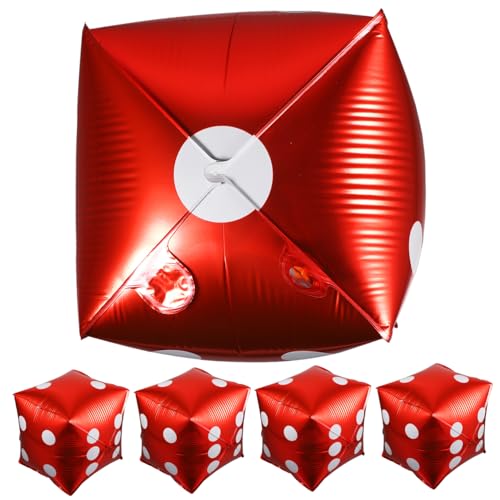 INOOMP 5 Stück Teiliges Würfel Folienballon aus Aluminiumfolie Rote Würfel Party Dekoration für Themenparty Langlebig Glatte Oberfläche als Fotohintergrund und Partyaccessoire INOOMP 5 Stück Teiliges Würfel Folienballon aus Aluminiumfolie Rote Würfel Party Dekoration für Themenparty Langlebig Glatte Oberfläche als Fotohintergrund und Partyaccessoire von INOOMP