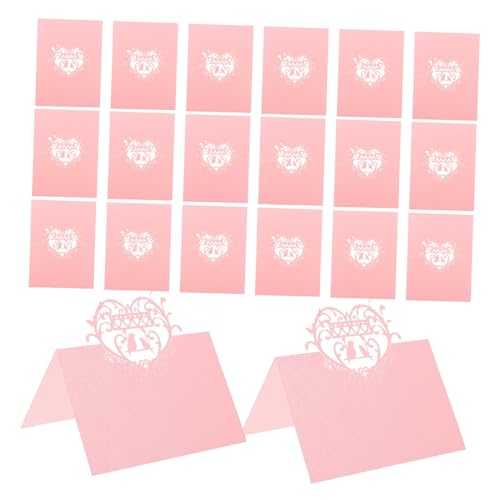 INOOMP 50 Stück Hochzeit Namenskarten mit Herz und Vogel-design Filigrane Leichte Tischkarten für Sitzordnung Vielseitige Dekoration für Hochzeiten Jubiläen und Festliche Anlässe von INOOMP