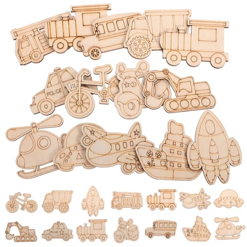 INOOMP 50 Stück Holzchipsspielzeug Flugzeug Materialien Ausschnitte Ornamente lackierbar Formen unbemalt unvollendete Holzverzierungen unfertige Fahrzeugscheiben LKW-Handwerk INOOMP 50 Stück Holzchipsspielzeug Flugzeug Materialien Ausschnitte Ornamente lackierbar Formen unbemalt unvollendete Holzverzierungen unfertige Fahrzeugscheiben LKW-Handwerk von INOOMP