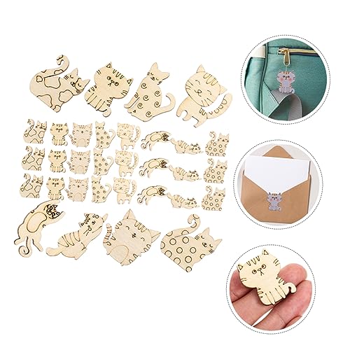 INOOMP 50 Stück Teiliges Holz Katzenmotiv Holzscheiben zum Bemalen Naturbelassene DIY Holzkatzen Holzspäne für Kreative Bastelarbeiten für Krippenfiguren und Wohnungsdeko INOOMP 50 Stück Teiliges Holz Katzenmotiv Holzscheiben zum Bemalen Naturbelassene DIY Holzkatzen Holzspäne für Kreative Bastelarbeiten für Krippenfiguren und Wohnungsdeko von INOOMP