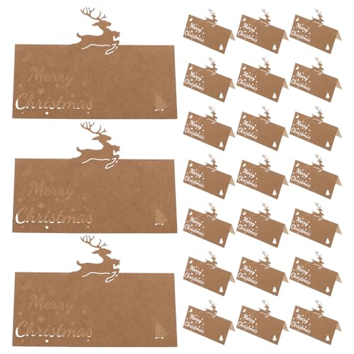 INOOMP 50 Stück Weihnachtstischkarten – Weihnachts-Schneeflocken-Rentier-Tischkarten aus blankem Papier für Winterpartys, Abendessen und Empfänge INOOMP 50 Stück Weihnachtstischkarten – Weihnachts-Schneeflocken-Rentier-Tischkarten aus blankem Papier für Winterpartys, Abendessen und Empfänge von INOOMP