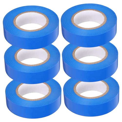 INOOMP 6 Rollen Elektriker Klebeband Wasserfestes Isolierband Hochleistungs PVC für Elektrische Reparaturen und Verpackungen Stark Haftend Vielseitig Einsetzbar von INOOMP