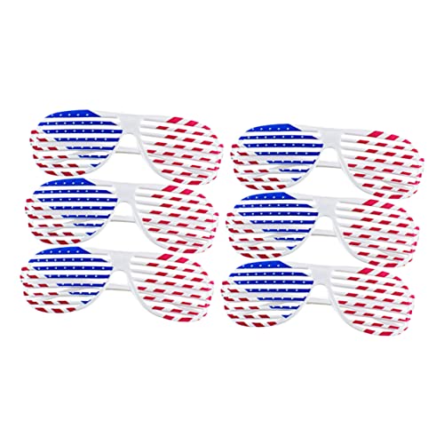 INOOMP 6 Stück Amerikanische Flagge Muster Shutter Shades Brille aus Kunststoff Lustige Partybrillen für Fotos und Feiern für und Festivals INOOMP 6 Stück Amerikanische Flagge Muster Shutter Shades Brille aus Kunststoff Lustige Partybrillen für Fotos und Feiern für und Festivals von INOOMP