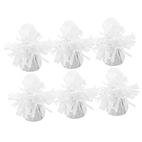 INOOMP 6 Stück Ballonpendants Wiederverwendbare Ballonbeschwerer für Hochzeiten und Partys Weiße Heliumballon Gewichte zur Dekoration von Festen und Feiern Praktische und Einfache von INOOMP