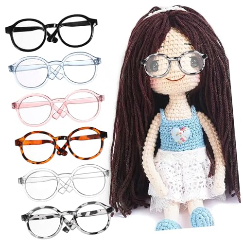 INOOMP 6 Stück Puppenbrillen Aus Baumwolle Braune Mini Brillen Für Puppen Bachelorette Puppenbrille Kleine Puppenbrillenform Realistische Mini Brillen Für Puppen Kleine Puppenbrille von INOOMP
