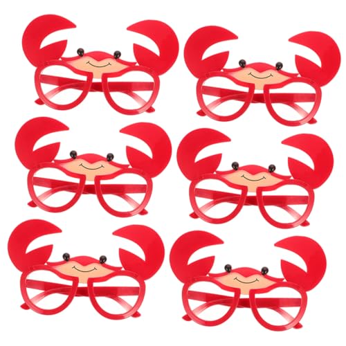 INOOMP 6 Stück Teiliges Lustige Krabben-sonnenbrillen aus Leichtem Kreatives Partyfoto-requisit für Strand Luau-feiern Bequeme Ausdrucksstarke Brillen für Sommer-events von INOOMP