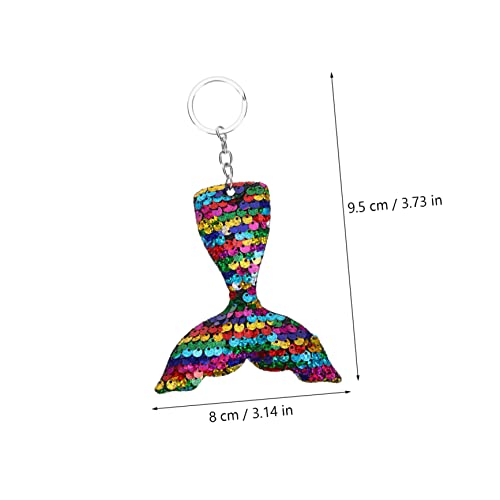 INOOMP 6 Stück Teiliges Meerjungfrau Flossen Schlüsselanhänger Buntes Pailletten Design Dekorativer Schlüsselring für Mädchen Partygeschenk Geburtstag Mitgebsel Robustes Material Sicher von INOOMP