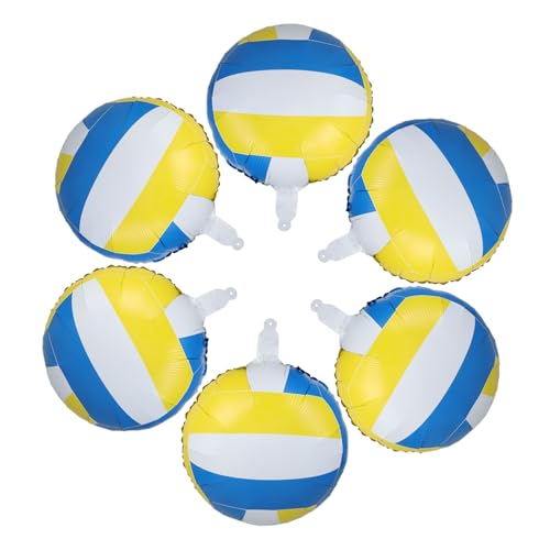 INOOMP 6 Stück Teiliges Volleyball Aufblasbar Langlebige Sportparty-dekoration in Blau-gelb Leicht und Robust für Volleyball-motto-partys und Outdoor-veranstaltungen von INOOMP