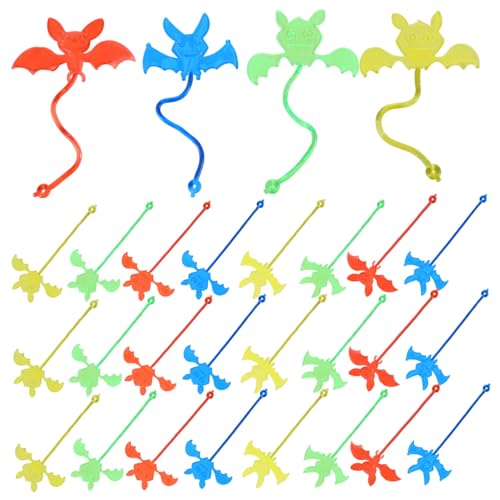 INOOMP 60 Stück Halloween Fledermäuse Klebrige Fledermaus Spielzeuge – Gruselige Streich Partygeschenke – Dehnbare Goodie Bag Füller Für Mädchen Und Jungen Klassenzimmer Preise von INOOMP