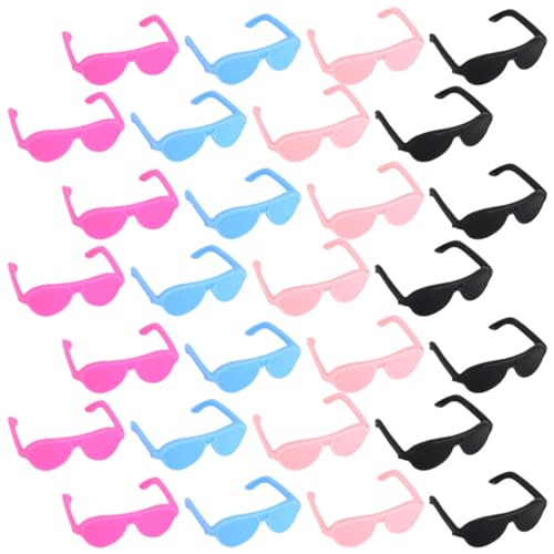 INOOMP 60 Stück Mini -Brille -Puppe Kinderparty-Accessoires Puppenbrillen Party-Accessoires für Puppen DIY-Puppenzubehör Sonnenbrille Puppe Brille Miniatur Puppen-Miniaturbrille Plastik von INOOMP