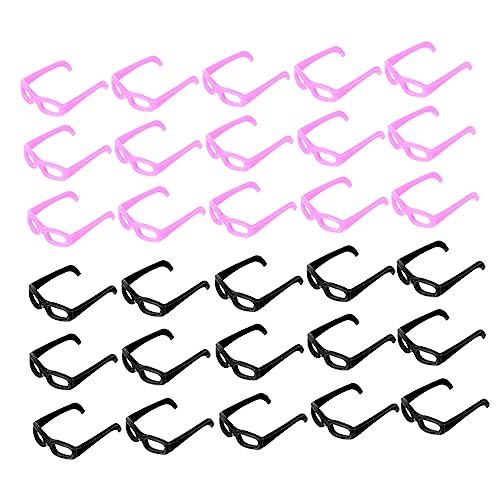 INOOMP 60 Stück Sonnenbrillen Requisiten Puppe Mit Brille Süß Gläser Mini Realistisch Zubehör Anziehbrille Für Puppen Puppenbrillen Puppenbrille Requisite Plastik von INOOMP