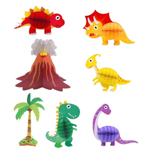 INOOMP 7Stücke Teiliges Dinosaurier Waben Mittelstück Lustige Tischdekoration für Kindergeburtstagsfeiern Wiederverwendbare Papierwaben für Dinosaurier Mottopartys Sicher und Leicht INOOMP 7Stücke Teiliges Dinosaurier Waben Mittelstück Lustige Tischdekoration für Kindergeburtstagsfeiern Wiederverwendbare Papierwaben für Dinosaurier Mottopartys Sicher und Leicht von INOOMP