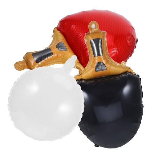 INOOMP Aluminium Tischtennisballon Teilig mit Roten und Schwarzen Schlägern und Weißem Ball Langlebig und Auslaufsicher Sportliche Partydeko für Tischtennis Themen Geburtstag und INOOMP Aluminium Tischtennisballon Teilig mit Roten und Schwarzen Schlägern und Weißem Ball Langlebig und Auslaufsicher Sportliche Partydeko für Tischtennis Themen Geburtstag und von INOOMP