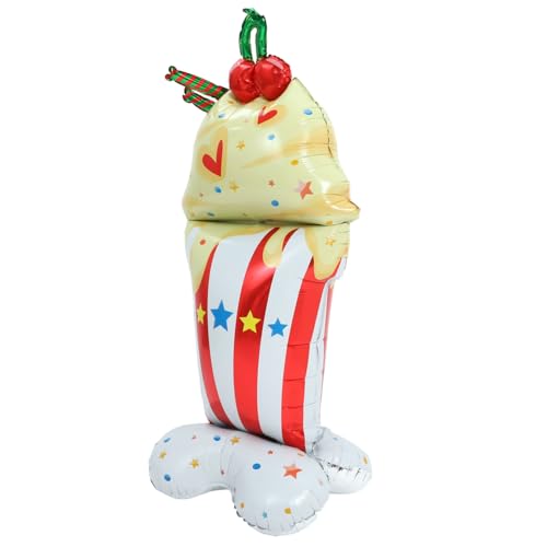 INOOMP Eisballon Steht Party Tragbar Geformt Z Creme Luftballons Folienballons Ballon Im Hawaii-stil Sommerballons Hawaii-ballon Ballons Ornamente Colorful Aluminiumfolie von INOOMP