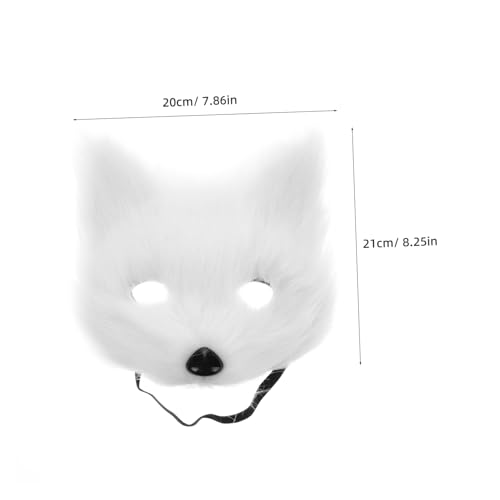 INOOMP Flauschige Halbgesichts Fuchsmasken für Karneval und Halloween Leichte Tiermaske mit Elastischem Band Atmungsaktiv Unisex Kostümzubehör für Maskenball und Cosplay von INOOMP